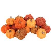 Bag of 18 Faux Assorted Pumpkins