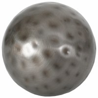 3" Round Distressed Silver Dimpled Metal Orb