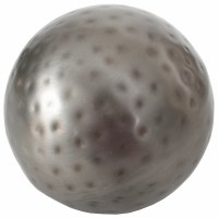 4" Round Distressed Silver Dimpled Metal Orb