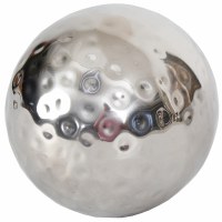 4" Round Shiny Silver Dimpled Metal Orb