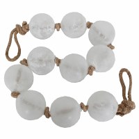 48" White 3" Glass Orb Garland