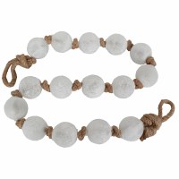48" White 2" Glass Orb Garland