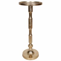 10" Round Gold Metal Column End Table