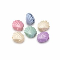 Set of Six Multipastel Scallop Shell Bag Clips