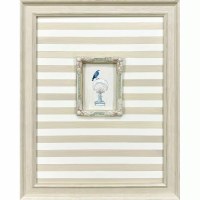 28" x 22" Bird Standing on a Scallop Shell Coastal Print Framed