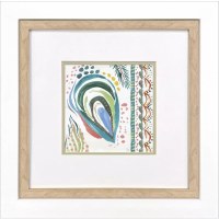 18" Sq Multicolor Mussel Shell Coastal Framed Print Under Glass