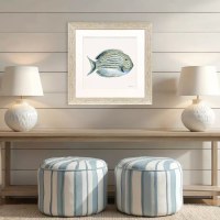 30" Sq Sea Bliss 3 Coastal Framed Print Under Glass