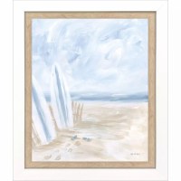 24" x 30" Two Surfboards on the Beach Framed Coastal Print