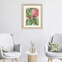 34" x 28" Palm Springs 9 Tropical Framed Print Under Glass