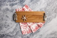 13"  x 5" Santa Serving Board with Kitchen Towel