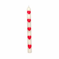 10" Red Hearts Taper Candle by Mud Pie