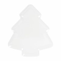 16" x 14" White Melamine Christmas Tree Serving Platter