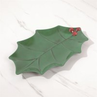 16" x 10" Melamine Holly Leaf Serving Platter