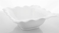 12" Sq White Ruffle Melamine Bowl