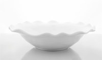 14" Round White Ruffle Melamine Bowl