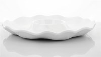 16" Round White Ruffle Melamine Chip & Dip