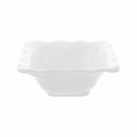 5" Sq White Ruffle Melamine Bowl