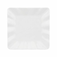 5.5" Sq White Ruffle Melamine Plate
