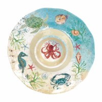 13.5" Round Sea Life Melamine Chip & Dip