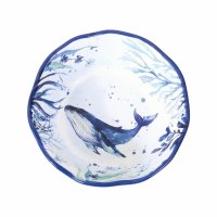 8" Round Blue Whale Melamine Bowl