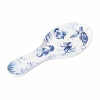 9.5" Blue Sea Life Melamine Spoon Rest