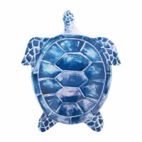 9.5" Blue Sea Turtle Shape Melamine Dish
