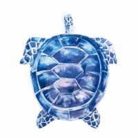 10" Blue Sea Turtle Shape Melamine Bowl