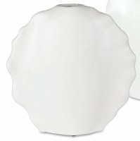 20" White Oval Wavy Decorative Vase