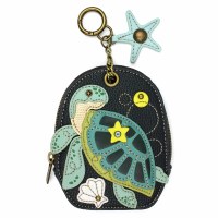 5" x 4" Aqua Sea Turtle Coin Purse Key Chain