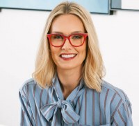 +1.50 Strength Red Trapeze Peepers