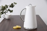 11" 1L White and Silver Thermal Carafe by Pampa Bay