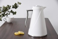 11" 1L White and Silver Modern Thermal Carafe by Pampa Bay