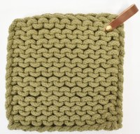 8" Sq Olive Green Cotton Pot Holder