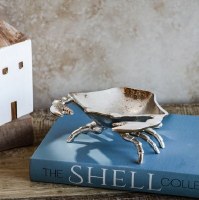 8" Silver Metal Crab Bowl