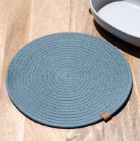 13" Round Coastal Blue Placemat