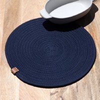 13" Round Navy Blue Placemat