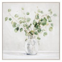 32" Sq Eucalyptus Leaves in a Vase 2 Framed Botanical Canvas