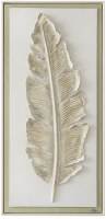 52" x 25" 3D Beige Tropical Leaf 2 Framed Canvas