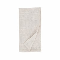 20" Natural Stitched Plaid Fabric Napkin