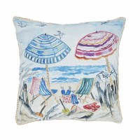 20" Square Beach Umbrellas Outdoor Coastal Pillow