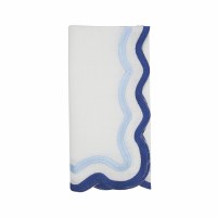 20" Two-Toned Blue Wavy Edge Cloth Napkin