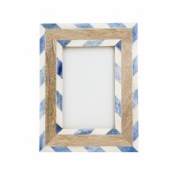 4" x 6" Blue and Ivory Natural Mosaic Frame
