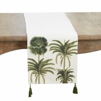 72" Green Palms Coastal Table Runner