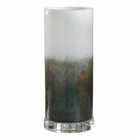13" White and Bronze Glass Uplight