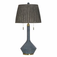 31" Blue Double Pull Chain Polyresin Table Lamp
