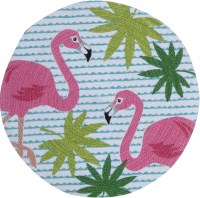 14.5" Round Flamingo Braided Placemat