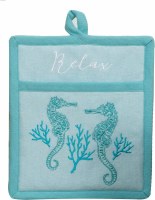 9" x 8" Beachcombers "Relax" Pocket Oven Mitt