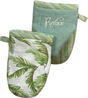 7.5" Palm Fronds "Relax" Grabber Oven Mitt