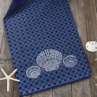 72" Blue Seashells Table Runner