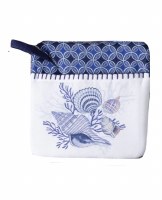 8" Sq Blue Shells Pocket Oven Mitt